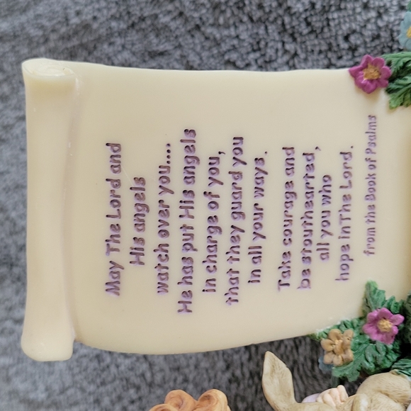 Angel with Bunny & Biblical Verse Statue!! - Picture 5 of 8